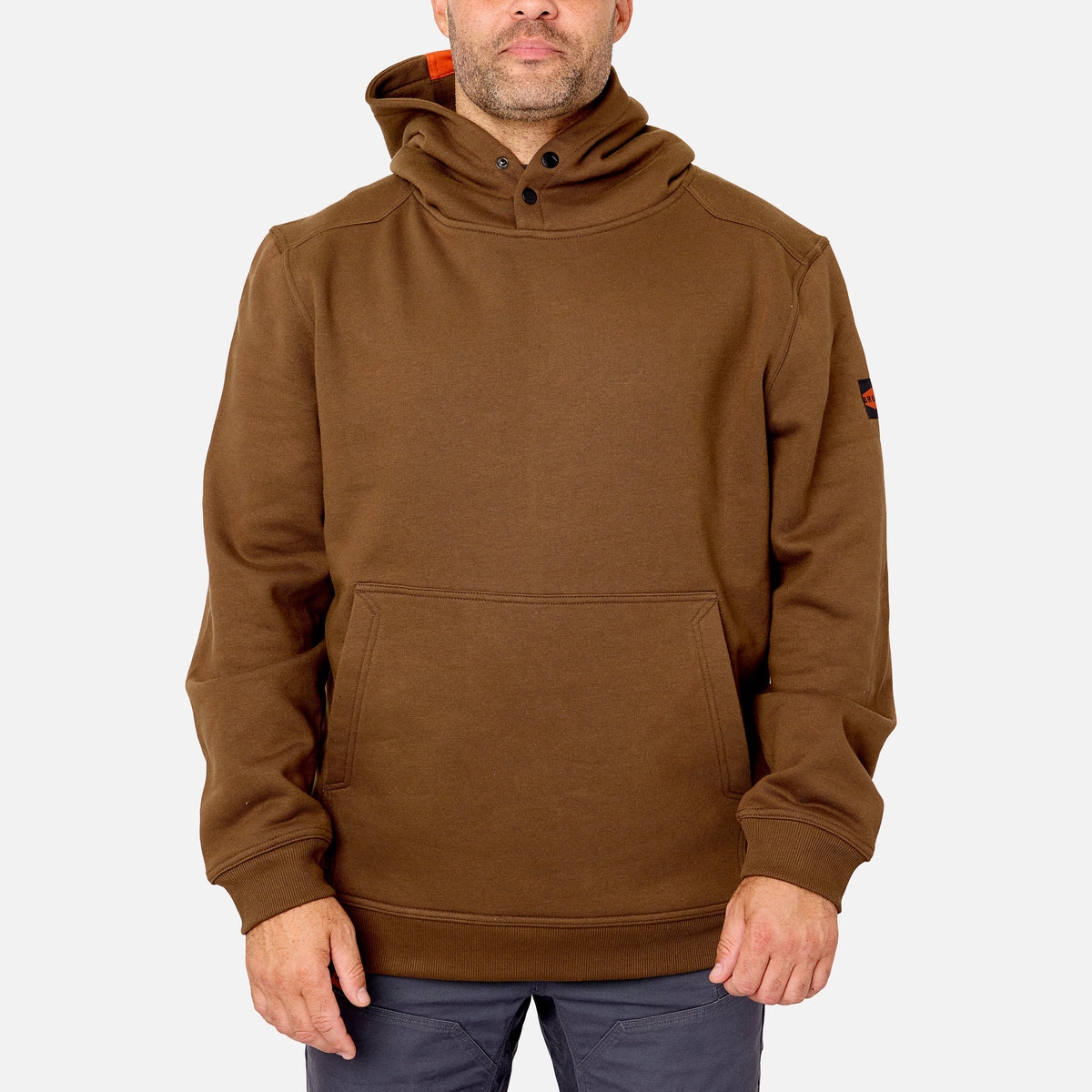 View 1 front of the BRUNT water resistant shevlin work hoodie in brown * 5