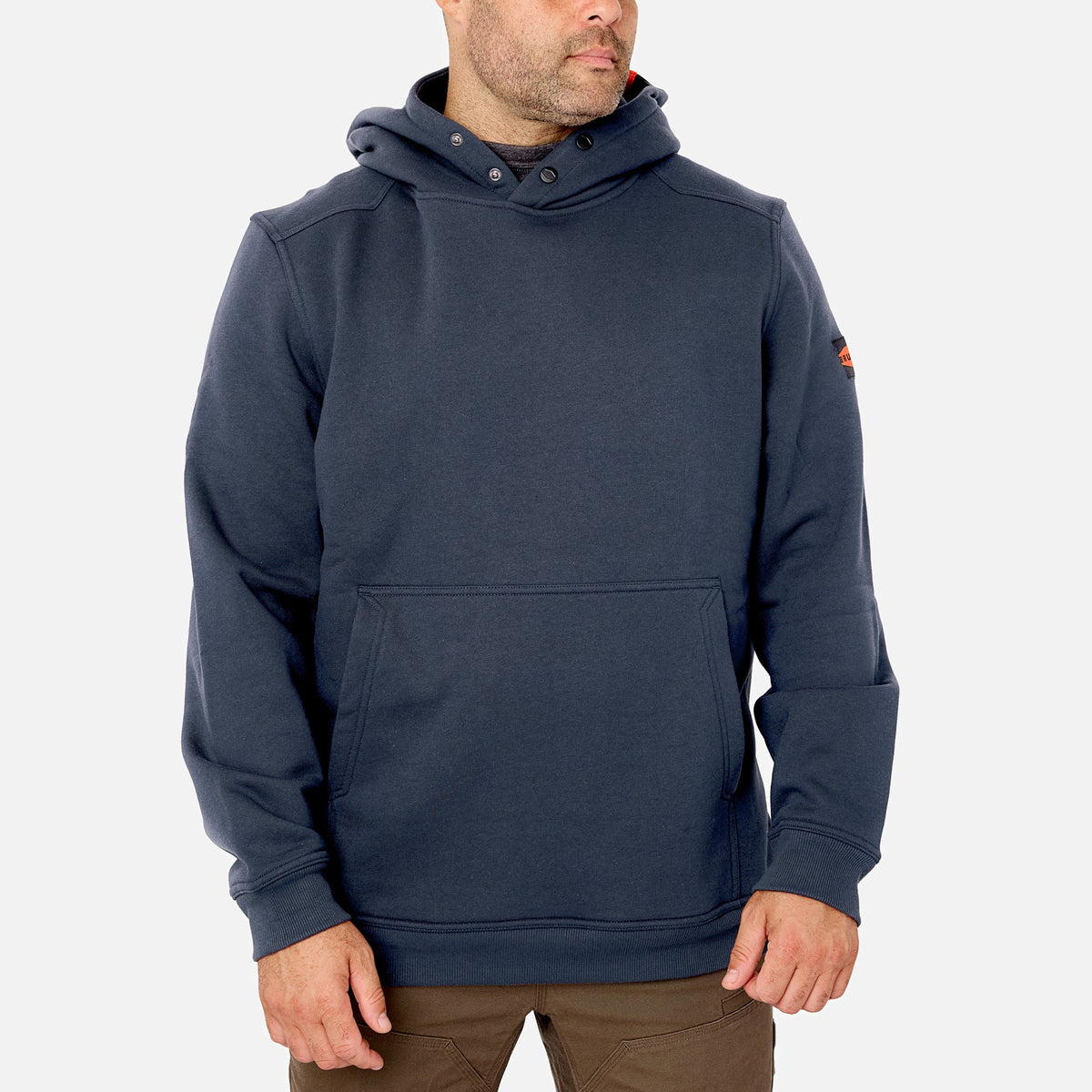 View 1 front of the BRUNT water resistant shevlin work hoodie in navy blue * 8