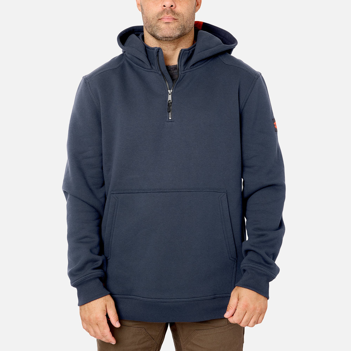 Front of the BRUNT water resistant midweight crewneck in navy blue