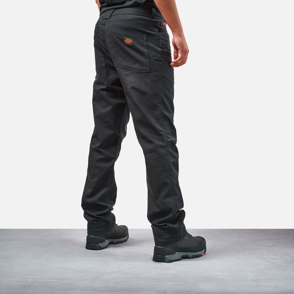 45 degree angle of back right side of BRUNT water resistant stretch torra work pant in black * 5