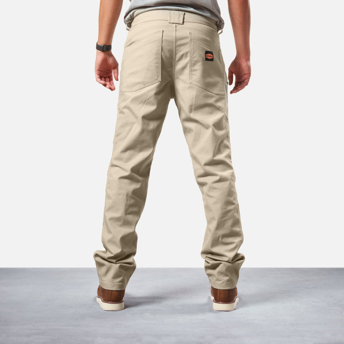Back of Back of BRUNT water resistant stretch torra work pant in khaki * 2