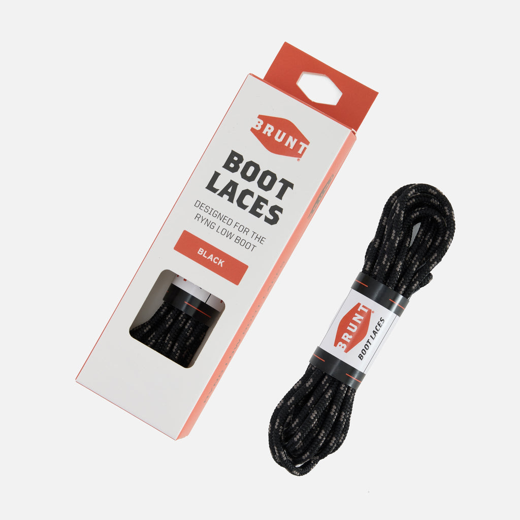 View 1 BRUNT ryng low replacement laces and laces in packaging in black