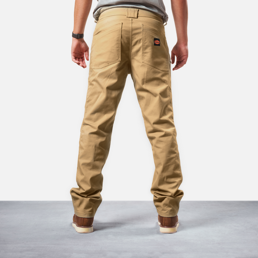 Back of Back of BRUNT water resistant stretch torra work pant in tan * 1